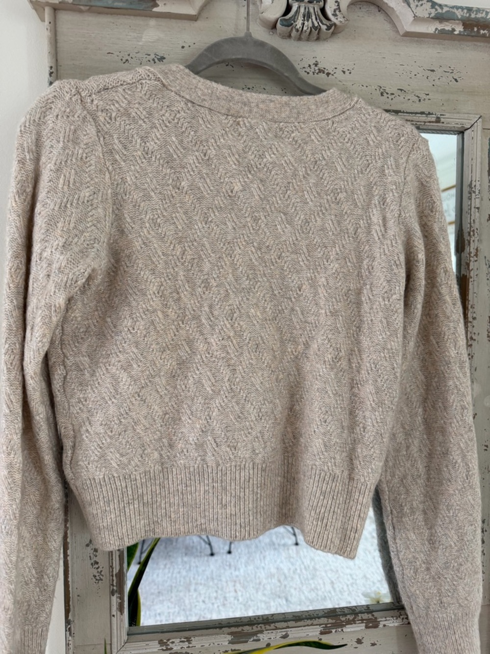 Sincerely Jules S Cream Cable Knit V-Neck Button Cardigan - Picture 6 of 6